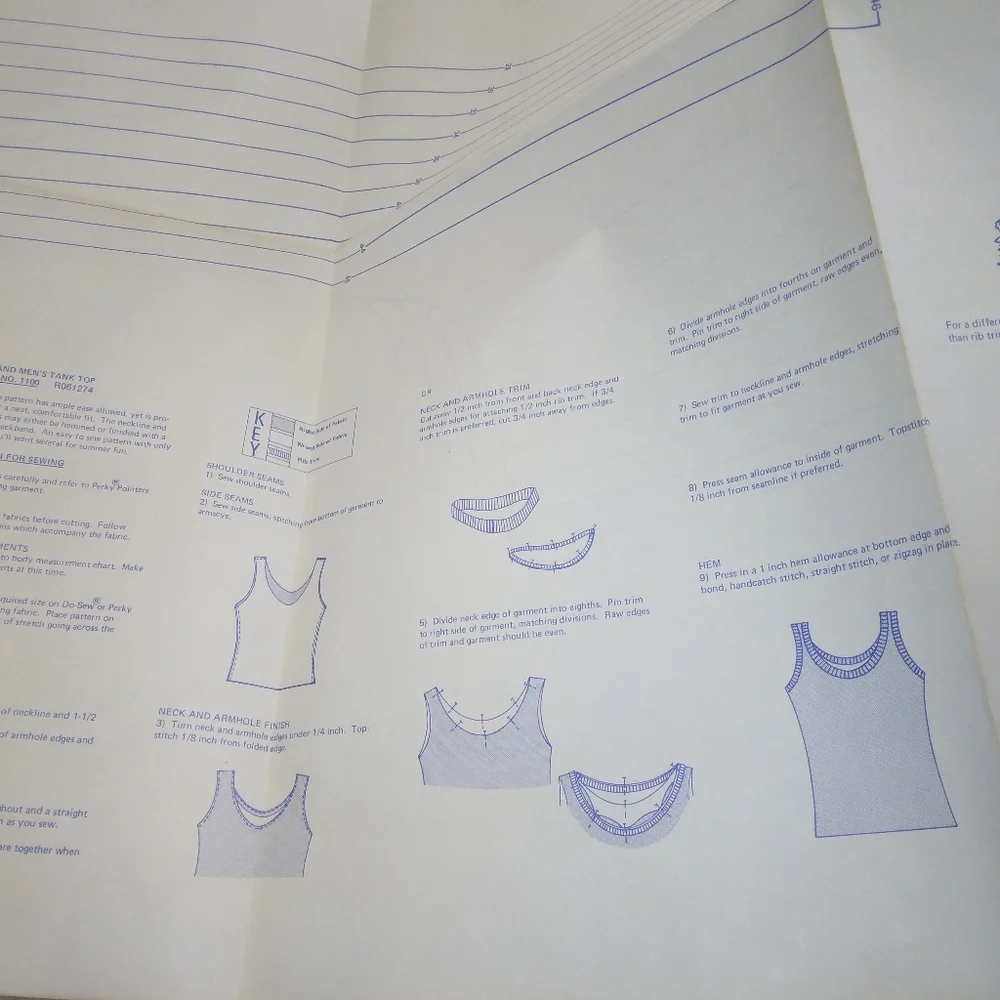 STRETCH & SEW 1100 Ladies' & Men's Tank Top Bust 28-30-32-4-36-38-40-42-44